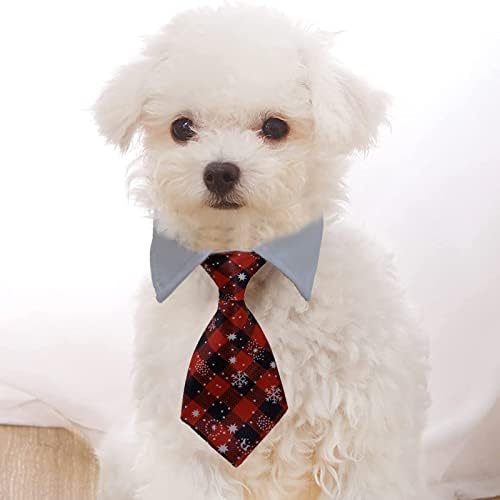VEFSU Коледни Отлични Вратовръзки за кучета с собачьими пеперуди в резинках-Колокольчиках, Сладки Вратовръзки за кучета в ивица във формата на Снежинки, Каре, подход?