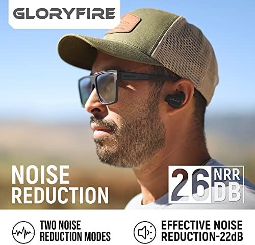 Защита на ушите при Стрелба с тапи за уши за Тир Защита на слуха 26 db намаляване на шума Слушалки с Електронен