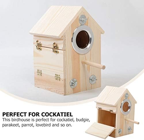 ЯРДВЕ Дървена Кутия за Птичи Гнезда, Птичи Къща, Кутия За Отглеждане на Папагали, Клетка, Дървено Птиче Гнездо за