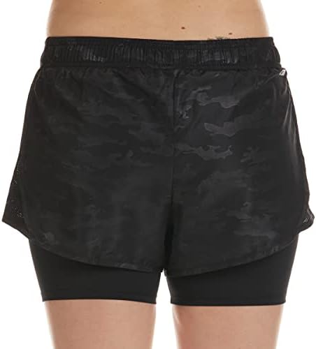 RBX Дамски Шорти за бягане от Микрофибър С Сетчатыми Компрессионными Къси панталони с Черен цвят L