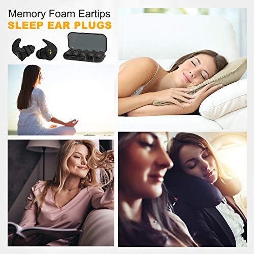 Тапи за уши за сън с Шумопотискане, тапи за уши с шумопотискане, 6 Двойки, Меки и Многократна употреба, за намаляване на шума и защита на слуха от силикон за сън, работ