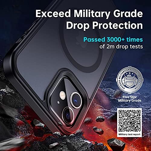 Магнитен калъф Meifigno, разработена за iPhone 12 Mini Case, [Защита от военен клас и е съвместим с MagSafe], матирана Полупрозрачна делото с мек силиконов ръба, за iPhone 12 Mini 5.4 инча (че