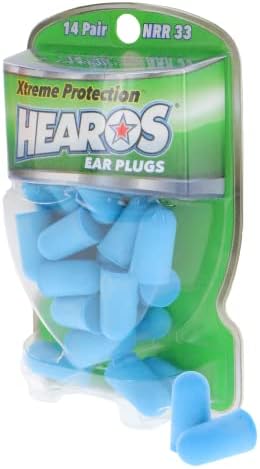 Тапи за уши HEAROS Xtreme - най-Добрите в своя клас за Еднократна употреба от Полистирен тапи за уши с шумопотискане и защита на слуха NRR 33, 14 двойки