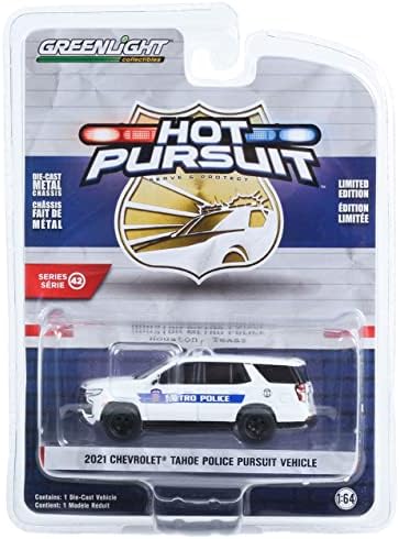 Greenlight 43000-F Серия на преследването 42-2021 Chevy Tahoe Police Pursuit Vehicle (PPV) - Полицията в Хюстън,