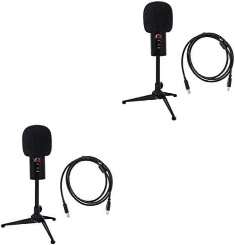 микрофон 1 комплект Аудио Черно Компютър капацитет за Чат Метален Тъпо Usb Слот Микрофон за Стрийминг на Настолен Микрофон Кардиоидный микрофон на Живо със Статив з?