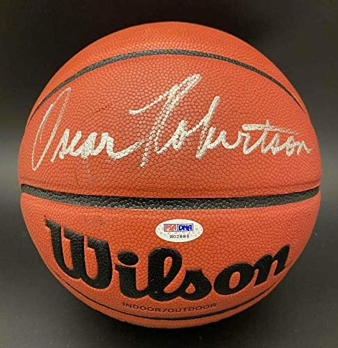 Оскар Робъртсън ПОДПИСА I / O Wilson NCAA Баскетбол Bearcats PSA / С АВТОГРАФ на ДНК - Баскетболни топки с автографи