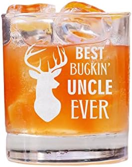 QPTADesignGift Най-Чаша за уиски Весел чичо - една Чаша На Ден на бащата - Подарък нов татко - Чаша за уиски - Забавен подарък за рожден ден - на Лов за Ден на бащата
