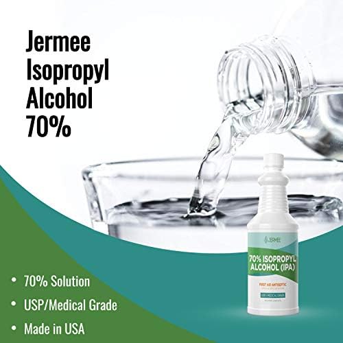 Изопропилов алкохол Jermee (ИПП) 70% чистота - USP / Медицински клас - Антисептик за първа помощ, Спирт за триене
