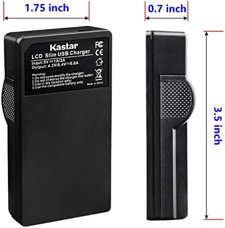Kastar LCD дисплей Тънък USB Зарядно устройство за Заместител на Panasonic DMW-BCK7E Lumix DMC-FH25 FH27 DMC-FP5