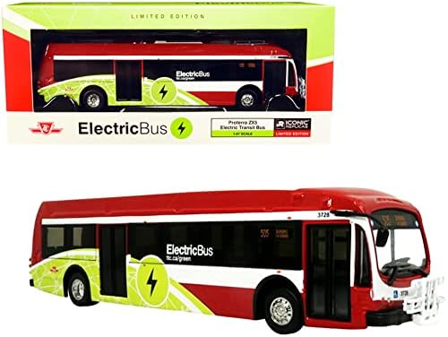 Електрически автобус Proterra ZX5 №505 Dundas TTC Toronto Transit Commission (Канада) Червено-Зелена 1/87 (HO),