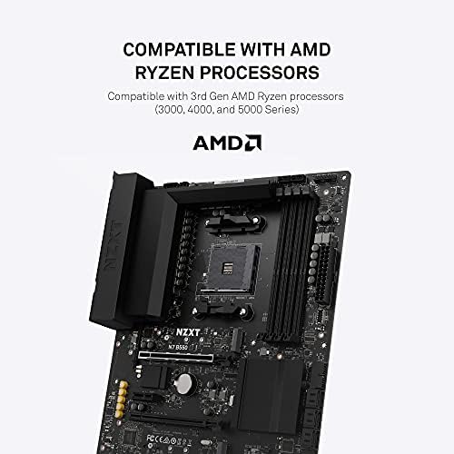 NZXT N7 B550 - N7-B55XT-B1 - Чипсет AMD B550 (поддържа от процесори на AMD Socket AM4 Ryzen) - Детска дънна платка