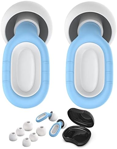 Тапи за уши за сън - 2 чифта многократно пере силиконови беруш с калъф за пътуване за сън, чувствителност към шум