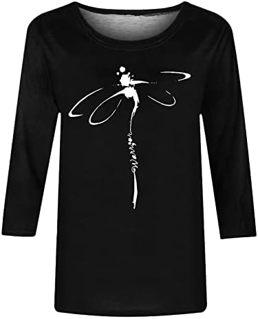 Дамска Лятна Тениска С Къс Ръкав Dragonfly Graphic, Елегантни Туники, Топ, Ежедневна Блуза Свободно, Намаляване,
