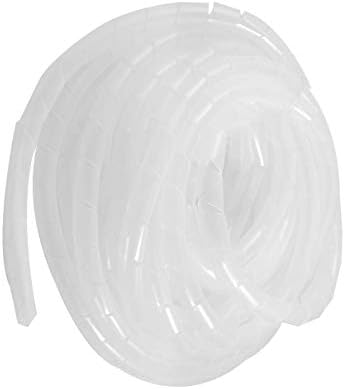 Aexit Бял 12 мм Окабеляване и Свързване на Външния Диаметър 7 м Пластмасова Спирала Кабелен Тел Свиване Тръба Амбалажна