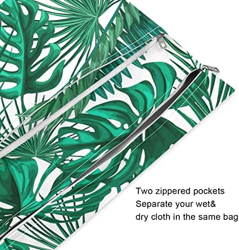 Kigai Palm Leaf1 Мокри и Сухи Чанти за детски Филтър Непромокаеми Пелени за Многократна употреба Мокри чанти с 2