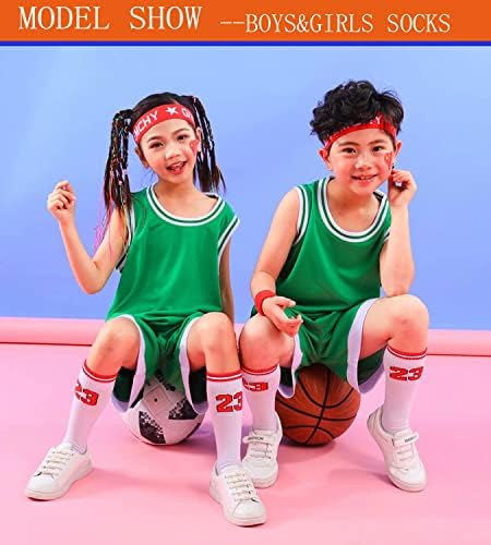 3 Двойки на Баскетболни Чорапи за Момчета и Момичета, Спортни Дишащи Младежки Спортни Баскетболни Чорапи за Джогинг,