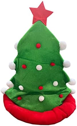 Amosfun Плюшен Коледно Дърво Шапка с Помпоном за Наряжания Тържества Зимна Почивка на Коледно Парти Коледно Дърво