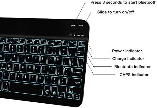 Клавиатура BoxWave е Съвместима с Lenovo 10w (82ST) (Клавиатура от BoxWave) - Клавиатура SlimKeys Bluetooth - с