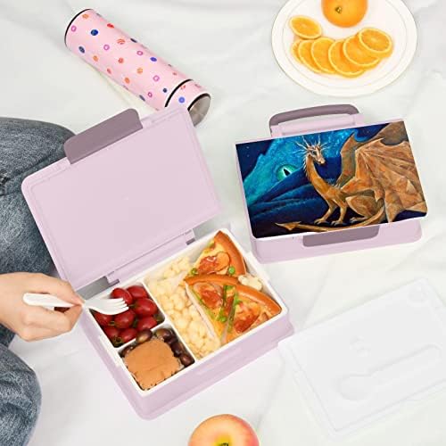 Кутия за обяд ALAZA Brown Dragon Magical Animal Bento, Херметични Контейнери за обяд, които не съдържат BPA, с вилица