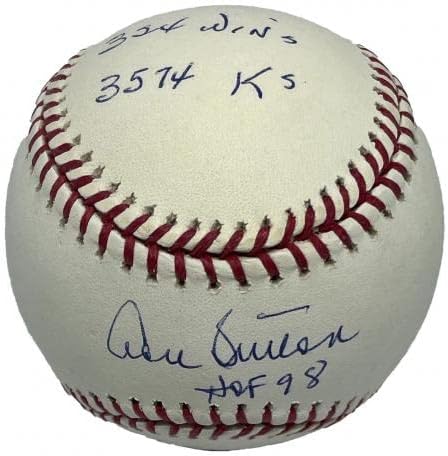 Дон Сътън Подписа MLB Бейзбол AIV AA21992 Статистика кариера В Бейзбола РЯДКА HOF 98 - Бейзболни топки С Автографи