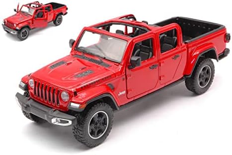 Мащабна модел, съвместима с Jeep Gladiator Rubicon С отворен ПОКРИВ ЧЕРВЕН цвят 1:24 MOTORMAX MTM79370R