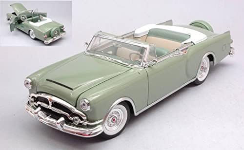 Мащабна модел, съвместима с Packard Caribbean Cabrio 1953 Маслинено-зелен цвят 1:24 Welly WE4120