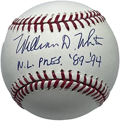 Уилям Ди Уайт Подписа бейзболен топката MLB JSA W175113 с Надпис NL Pres 89-94 - Бейзболни топки с автографи