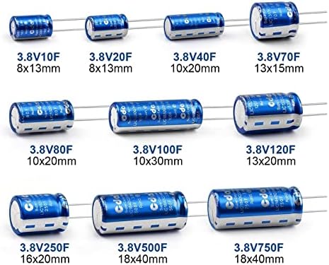 Кондензатори CKLICS 1 бр. кондензатор 3,8 В светлината на Прожекторите, 10Е/40F/100F/120F/250F/500F/750F Регистратор