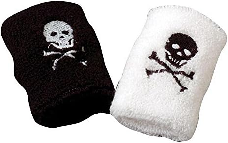Американски Играчка Черно-бели пиратски гривни Веселия Роджър от хавлиени кърпи, комплект от 2