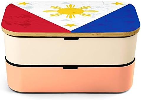 Кутия за Обяд Bento с Флага на Филипините в Ретро стил, Херметически затворени Контейнери за храна Bento Box с 2
