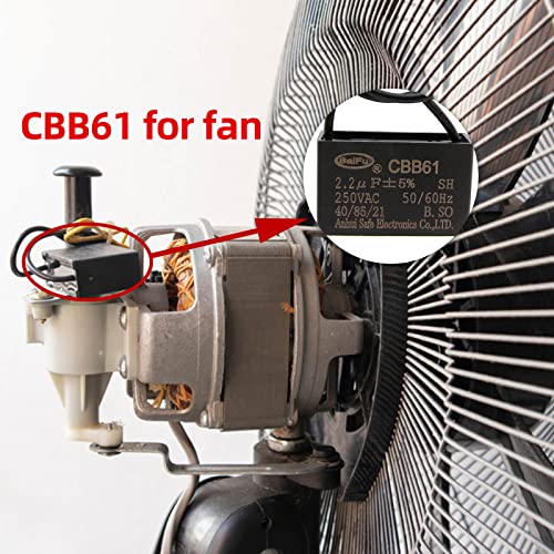 Кондензатор AKZYTUE CBB61 2,2 icf 250 vac Вентилатор на Тавана 2 Тел 50/60 Hz за Електрически Вентилатор Генератор