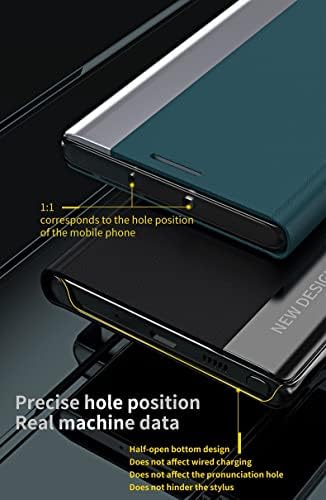 Калъф за мобилен телефон, Съвместим с iPhone 12 Pro Max, Кожен Флип калъф с Магнитно прозрачна покритие + PC, Smart