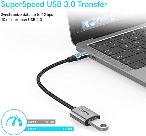 Адаптер Tek Styz USB-C USB 3.0 е обратно Съвместим с датчиците Asus ROG Phone 6 OTG Type-C/PD USB 3.0 за мъже и
