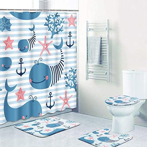 Сладки Бебешки Комплекти за баня във формата на Морска звезда с душ Завеса за душ, подови изтривалки на разположение
