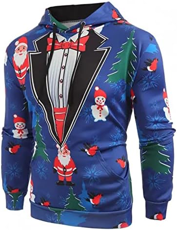 Блузи за Мъже и Жени, Грозна Коледен Пуловер, Коледни Качулки с 3D Забавно Принтом, Блузи с Дълъг Ръкав, Пуловер,