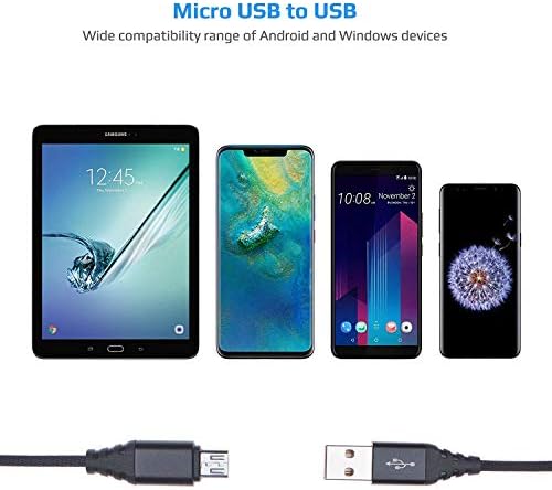 Кабел Micro USB, бързо зареждане Зарядно устройство бързо зареждане в найлонов оплетке, съвместима с Acer Iconia