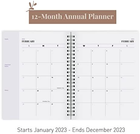 Седмичен планер Rileys 2023 - Годишен Планер дневния ред на седмица и месец, януари - декември 2023, Гъвкава корица,