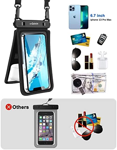 Водоустойчив калъф за телефон v-Golvin, 2 в 1, Сухо чанта за мобилен телефон IPX8, Водоустойчив Калъф за iPhone