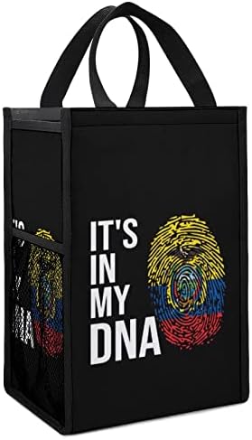 It ' s in My DNA Чанта за Обяд с Принтом Хартата на Еквадор, Сгъваема Изолирано Запечатани Чанта-Тоут с Джоб, Множество
