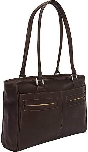 Дамски чанта за лаптоп Piel от естествена кожа с джобове, Шоколадов на цвят, Един размер