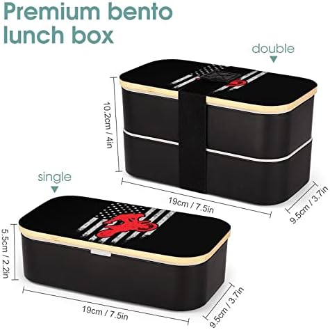 Мотокрос Мотокрос на САЩ Американски Флаг Bento Обяд Бокс Херметични Контейнери за Храна Bento Box с 2 Отделения