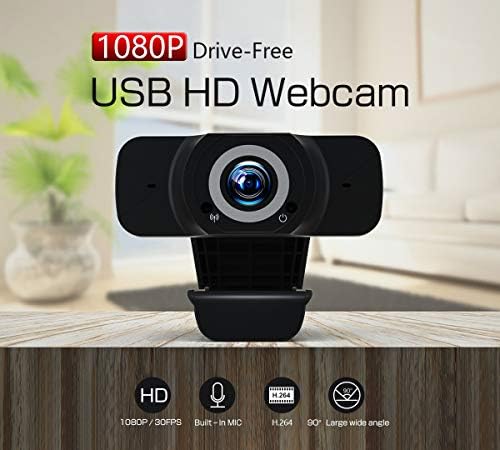 Уеб камера eirix с капак, Вградена уеб камера с Full HD 1080P с микрофон, Компютърна Камера USB за настолни КОМПЮТРИ