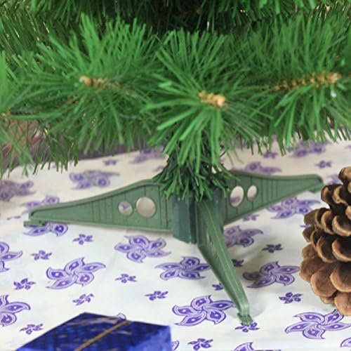 Коледна Украса Amosfun 60 см Изкуствена Коледна Елха с Пластмасова Поставка-Държач за Коледното Домашно Парти Decortaion